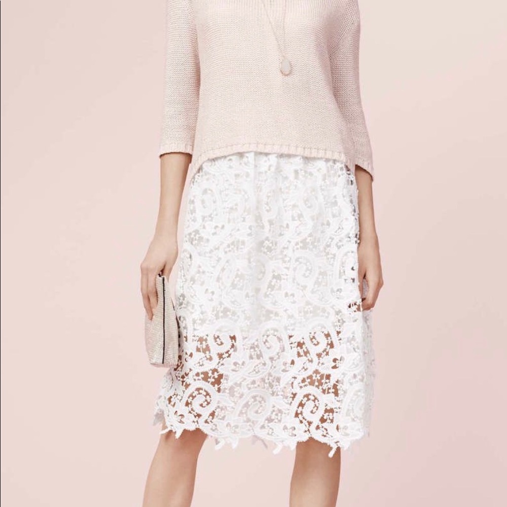 ALine banded waist lace skirt.